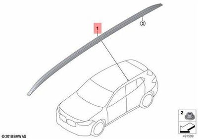 Genuine BMW F39 X2 16d 18d 18dX 18i 20d 20dX 20i Roof Railing Left 51137441651