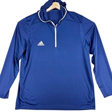 Adidas Hoodie Mens XL Blue AEROREADY 1/4 Zip Pullover Athletic Training HB6823