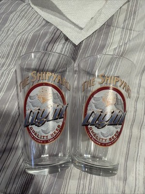 Shipyard Light Ale Beer PINT GLASS American Lighthouse Foundation Portland Maine