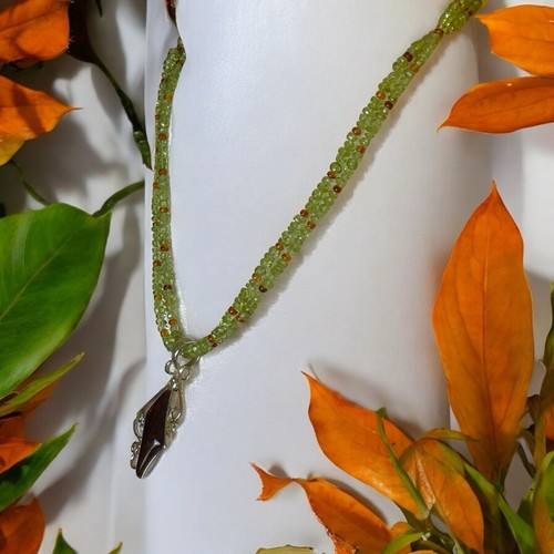 NEW Jay King DTR 925 Sterling Silver Peridot & Amber Pendant 2-Strand Necklace - Bild 6 von 7