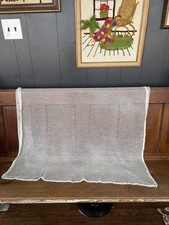 Tovaglia vintage in pizzo filetto all'uncinetto a mano rete trasparente con bordi smerlati