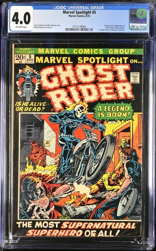 MARVEL SPOTLIGHT #5 - 1st App/Origin GHOST RIDER - CGC Graded 4.0 - Marvel, 1972
