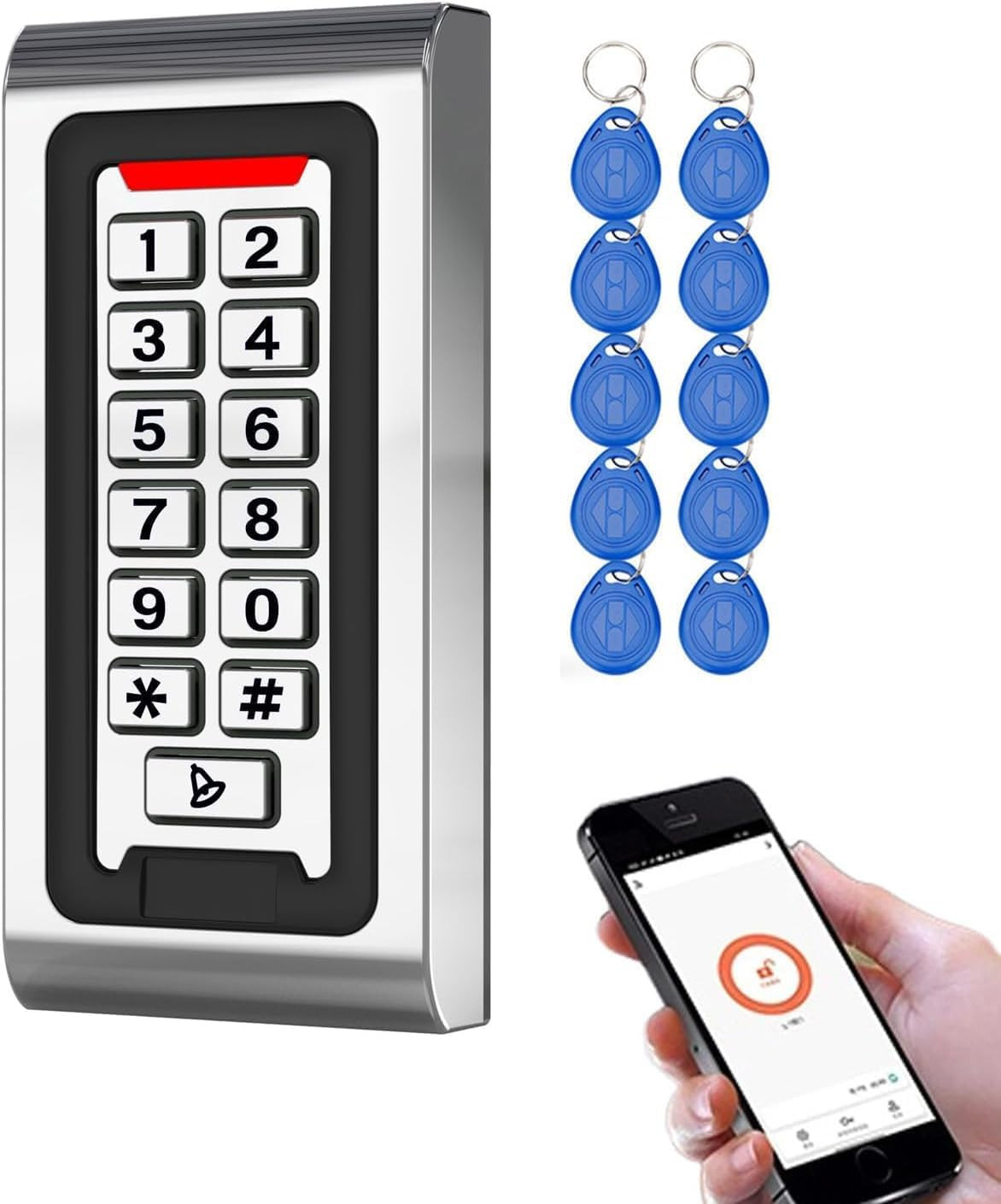Lettore Controllo Accessi RFID e Wifi Tuya: Design Sottile in Metallo