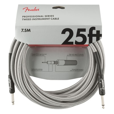 Fender Professional Tweed Cable WHITE 7,5 m - Instrumentenkabel