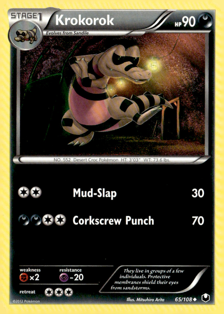 Krokorok Uncommon Dark Explorers 65/108 Pokémon TCG