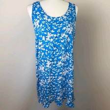 Draper James Ruffle Nightie Dress Pajamas Blue Shadow Floral sz S/M