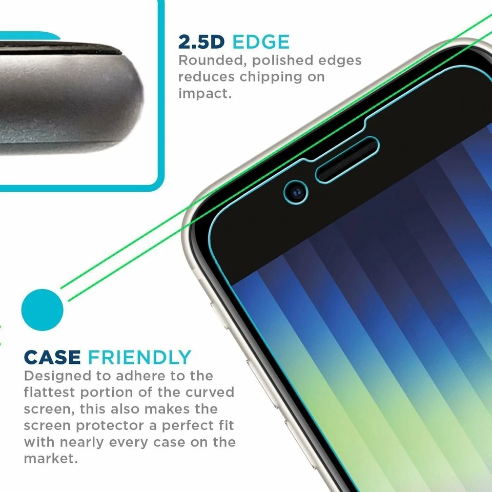 Tech Armor Matte / Anti-Glare Film Screen Protector for iPhone SE 3 (2022) 3 Pck - Image 4 of 4