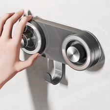 Support Sèche Cheveux avec Double Fixation Ventouse et Aimant Sans Pénétratio