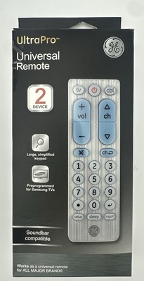 GE Ultra Pro Universal 2 Device Remote Control Brushed Nickel Easy Programming