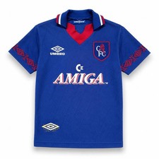 1993 UMBRO CHELSEA HOME SOCCER JERSEY VINTAGE FOOTBALL SHIRT BOYS BLUE SIZE LB