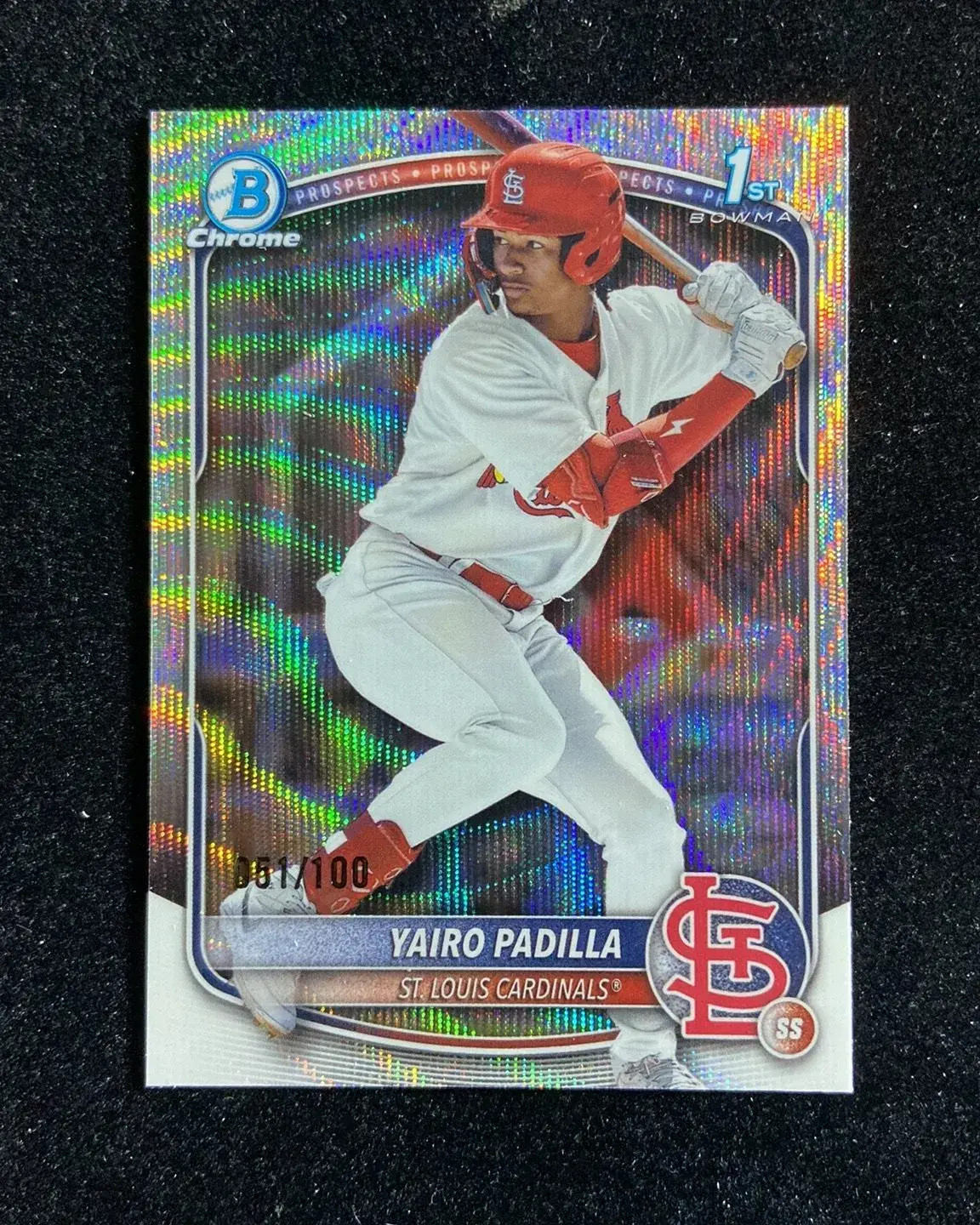 2025 Topps Bowman Chrome Yairo Padilla 1st #BCP-236 Wave Refractor 51/100 HD