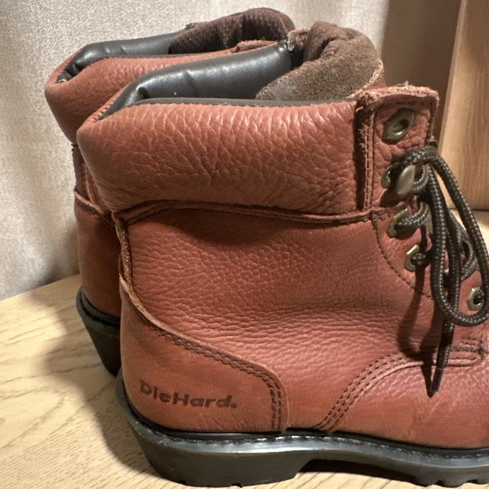 Die Hard Oregon 84312 棕色皮革系带工程工作靴男式 8 码 — 第 4/4 张图片