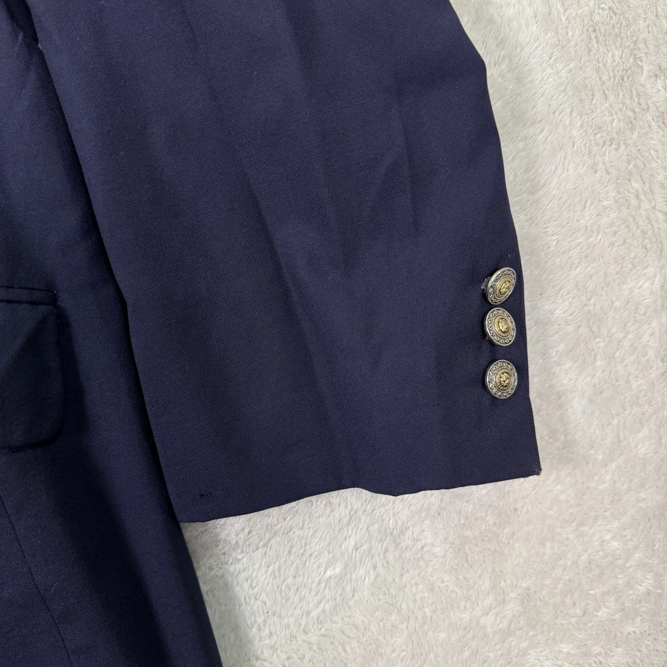 Blazer DE COLECCIÓN Burberrys Para Hombres 44S Azul Marino S100s Lana Dorado Botones Metal Usado en Excelente Condición Foto 3 de 4