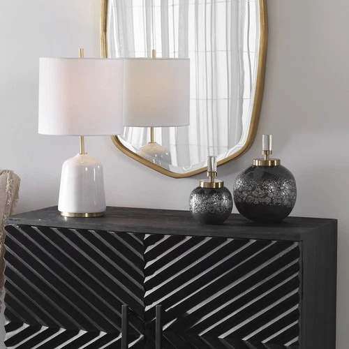 Uttermost 17729 Cessair 7"W Crystal and Glass Bottles - Set of 2 - Blue-Gray / - Picture 4 of 5