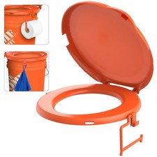 Portable Toilet Seat Orange HeavyDuty 5 Gal Bucket Adults Camping Hiking Emerge