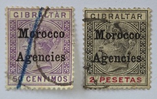 MOROCCO AGENCIES CLASSICS 6d & 2x 1898 GIBRALTAR OPTS Very Fine Used €85. SG6 8