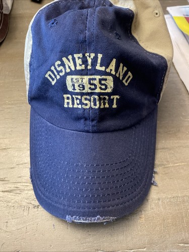 Disneyland DL-1955 Herren Baseball Cap Mütze Navy Blau & Hellbraun Cool Distressed Bill - Bild 1 von 10