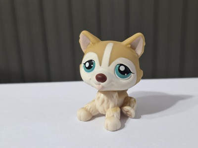 #ad Littlest Pet Shop #386 Golden Brown White Husky Teal Eyes Pets Around The World $12.99