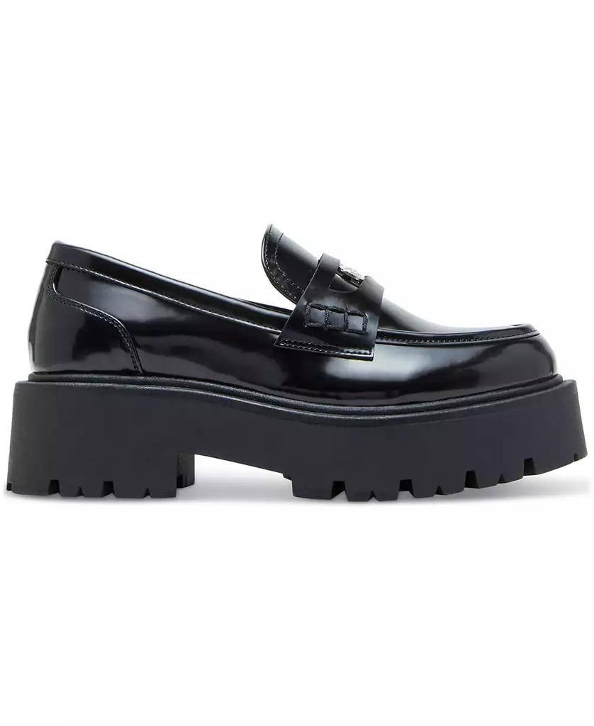 Madden Girl Calistaa Platform Lug Sole Penny Loafers Black 
