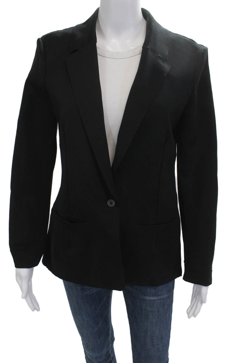 Commando Unisex Black Collared Button Blazer Long… - image 1