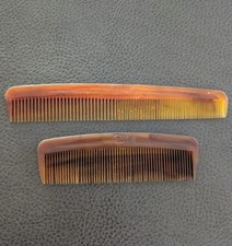 Vintage Lot Of 2 Pocket Combs Faux Tortoise Goody 5" 7" Unbreakable Made In USA