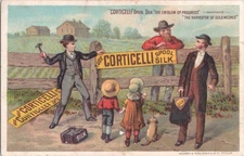 Corticelli Spool Silk - The Emblem of Progress - Antique Victorian Trade Card