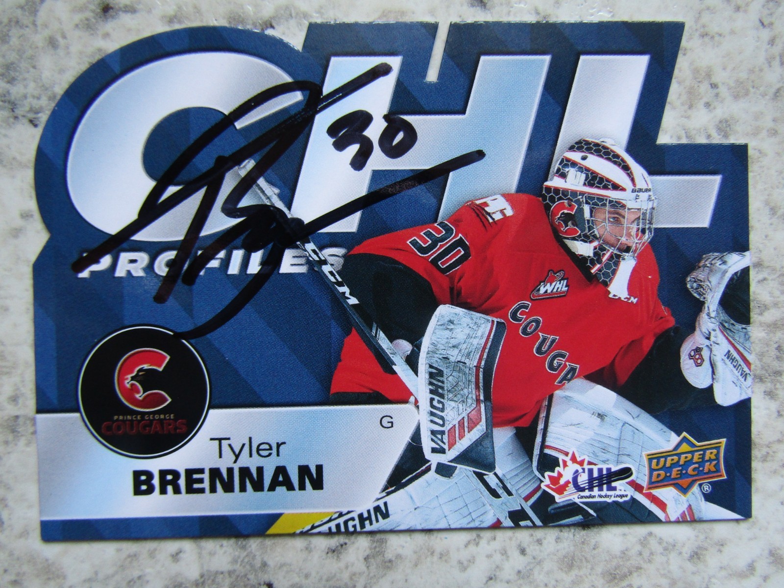 Prince George Cougars Tyler Brennan Signed Autographed 2021-22 Upper Deck Mint
