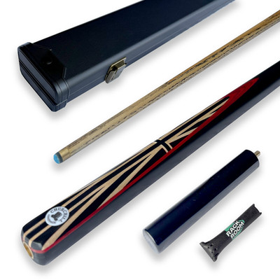 Pool Queue 57'' Esche 9mm Spitze + 3/4 verstärktes Hardcase Snooker Bundle - Churchill