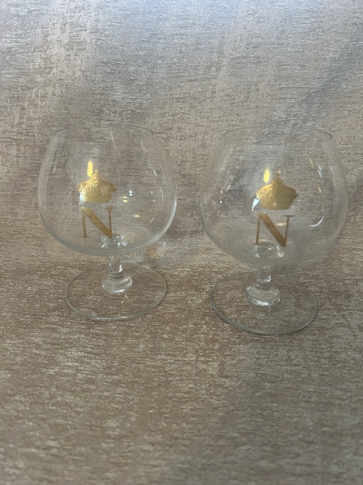 Vintage Baccarat Napoleon Bonaparte Brandy Cognac Glasses 1960’s Snifter Pair - Image 2 of 4