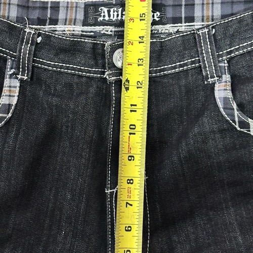 JEANS VINTAGE ABLANCHE UOMO RICAMATO 40x32 Baggy GRUNGE SKATER Y2K HIP-HOP - Foto 6 di 10
