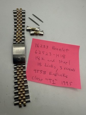 Rolex 62523H-18 18K Gold Stainless Steel Jubilee Bracelet 20mm