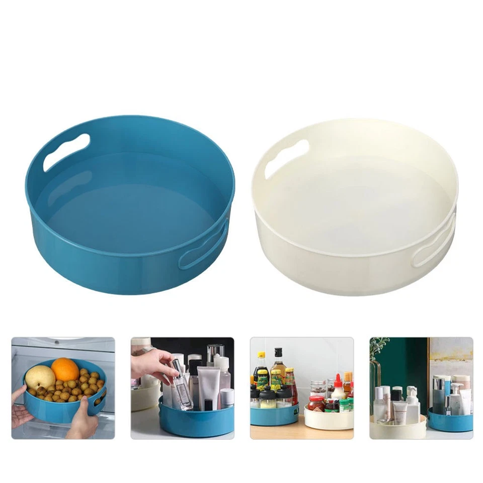 2 Pcs Rotating Storage Rack for Kitchen Lazy Susan Spice Turntable - Image 3 of 4