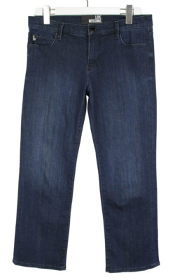 Love Moschino Jeans Damen W29 Blau Denim Neu Stretch Zip Fly Logo Gerade