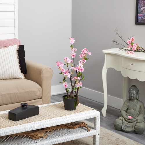 2.5’ Cherry Blossom Flowering Artificial Plant Home Office Decor. Retail $76 - Picture 2 of 2