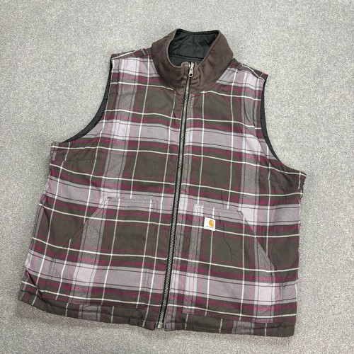 Carhartt Jacket Womens Extra Large Black Reversible Quilted Vest Gilet Lady - Picture 11 of 15