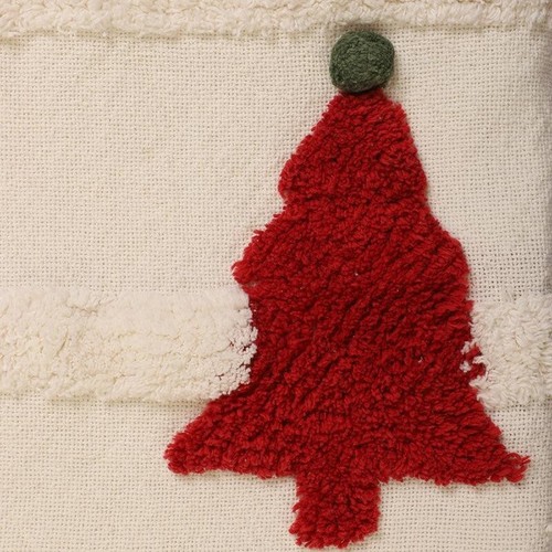 Marfil con tela roja algodón decoración del hogar mantas acolchadas manta boho - Imagen 3 de 4