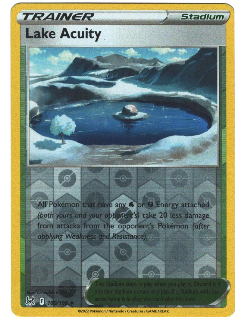 Lake Acuity 160/196 Lost Origin Reverse Holo Uncommon Pokemon Card Pokémon TCG