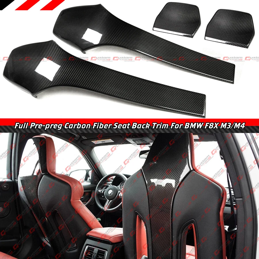 Отделка задней крышки сиденья из углеродного волокна для 15–20 BMW F80 M3 F82 M4 Preprepreg F+ R 4 шт.  - Изображение 2 из 4
