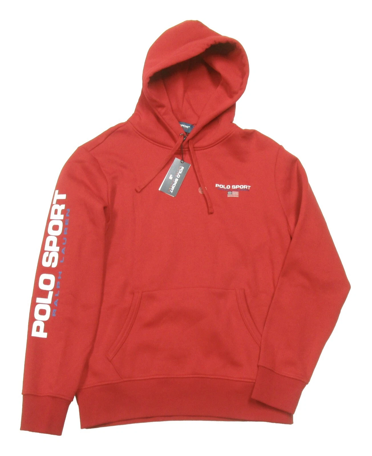 Polo Sport Ralph Lauren Men's Red Fleece Lined Pullover Hoodie