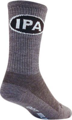 SockGuy Wool IPA Socks 6 inch Gray Large X-Large TurboWool Blend Unisex