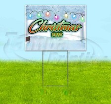 CHRISTMAS FEST 18x24 Yard Sign Corrugated Plastic Bandit Lawn USA