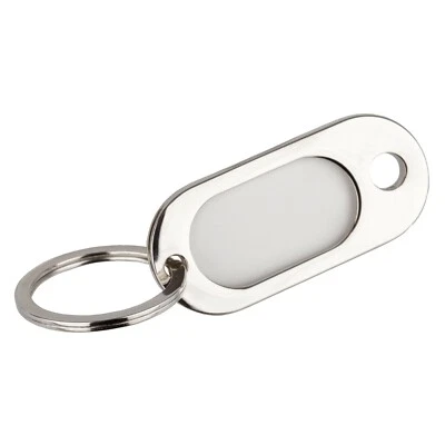 HARTS HEAVY DUTY QUALITY NICKEL PLATED METAL KEY TAG FOB WITH BLANK INSERT