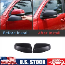 Side Rearview Mirror Trim Cover ABS Matte Black Fit For Toyota Tacoma 2015-2022