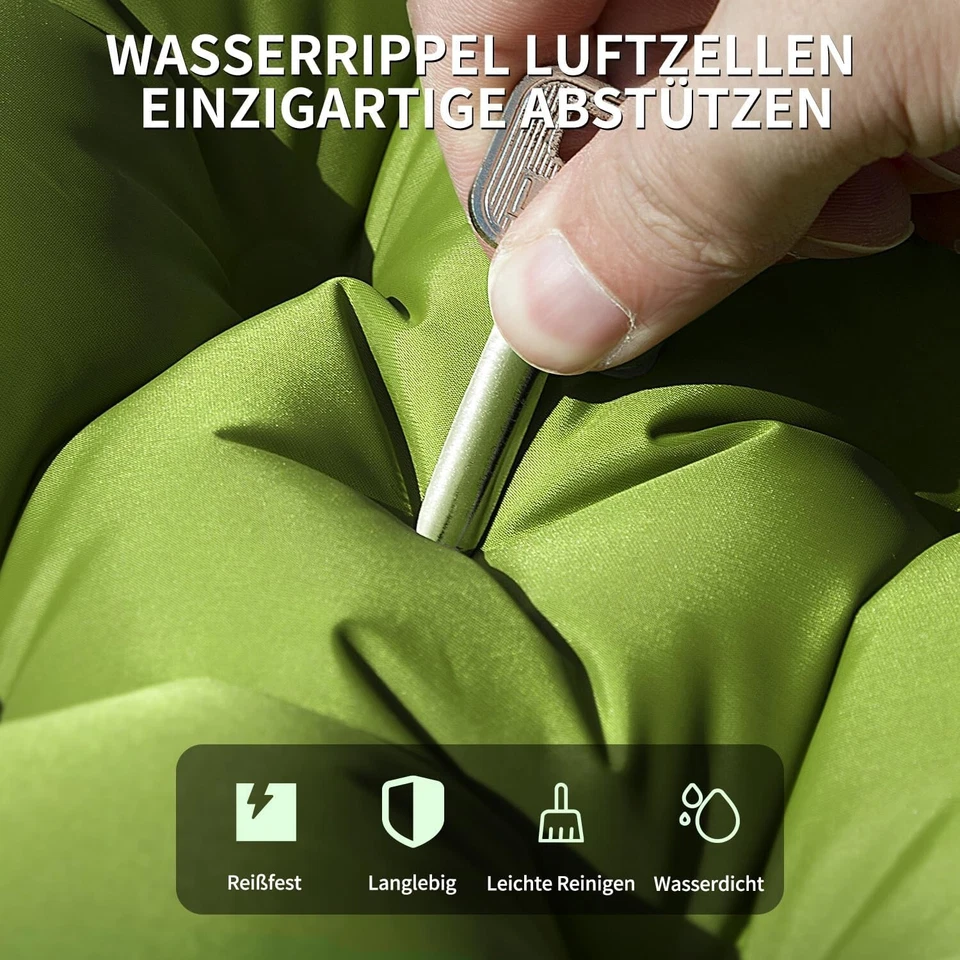 Luftmatratze Camping Isomatte Matratze Selbstaufblasend 2 Personen Kissen B120 - Bild 3 von 4