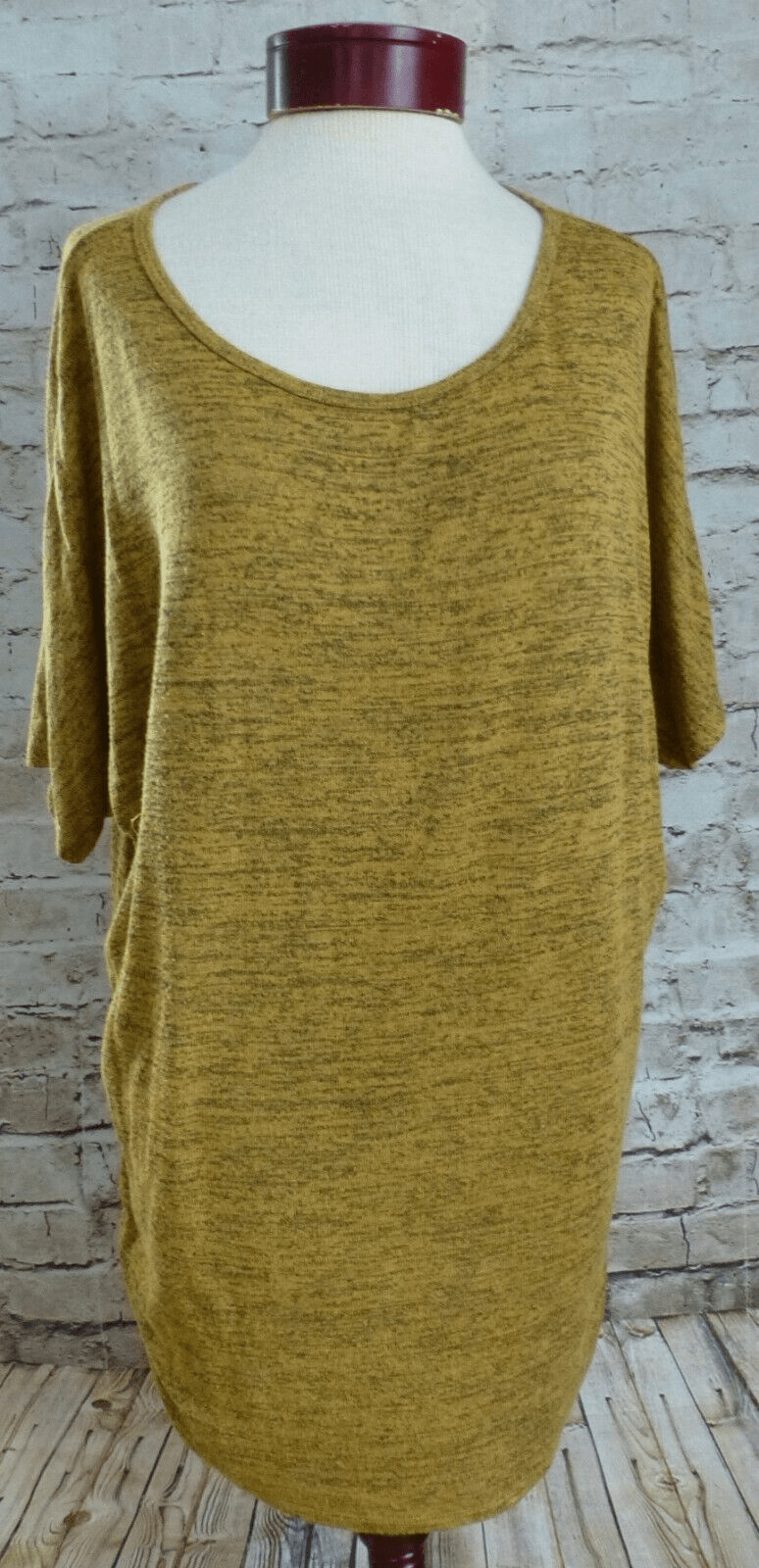 Bobbie Brooks Yellow Black Short Sleeved Shirt Top Women's Plus Size 1X