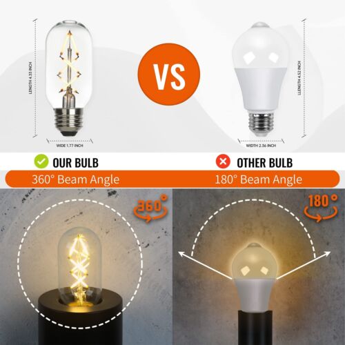 OMED Fishbone LED Filament Vintage Edison Light Bulbs, T45/T14 E26 4W Antique... - Picture 7 of 9