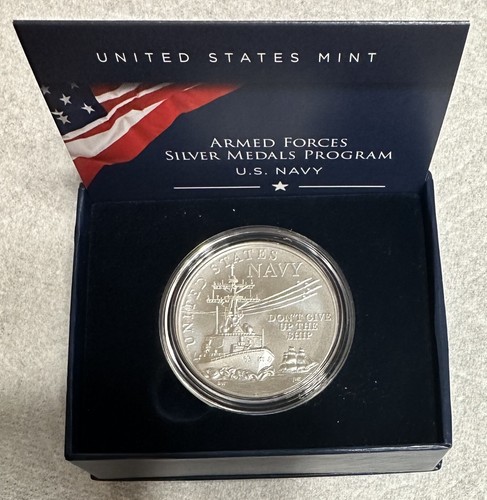 Streitkräfte Silbermedaille Programm 2022 US Navy Medaille und COA - Bild 3 von 7