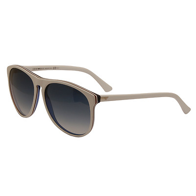 Emporio Armani White with Blue Back Pilot Style Sunglasses with