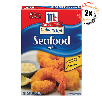 2x Boxes McCormick GoldenDipt Seafood Fry Mix | 10oz | No MSG | Fast Shipping