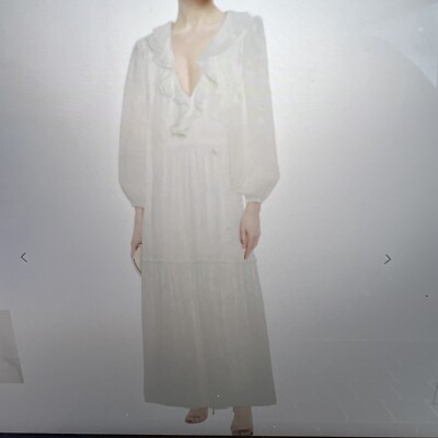 flowy jellyfish dress Bettany Chiffon Strapless Maxi Dress / White | MESHKI main image 0
